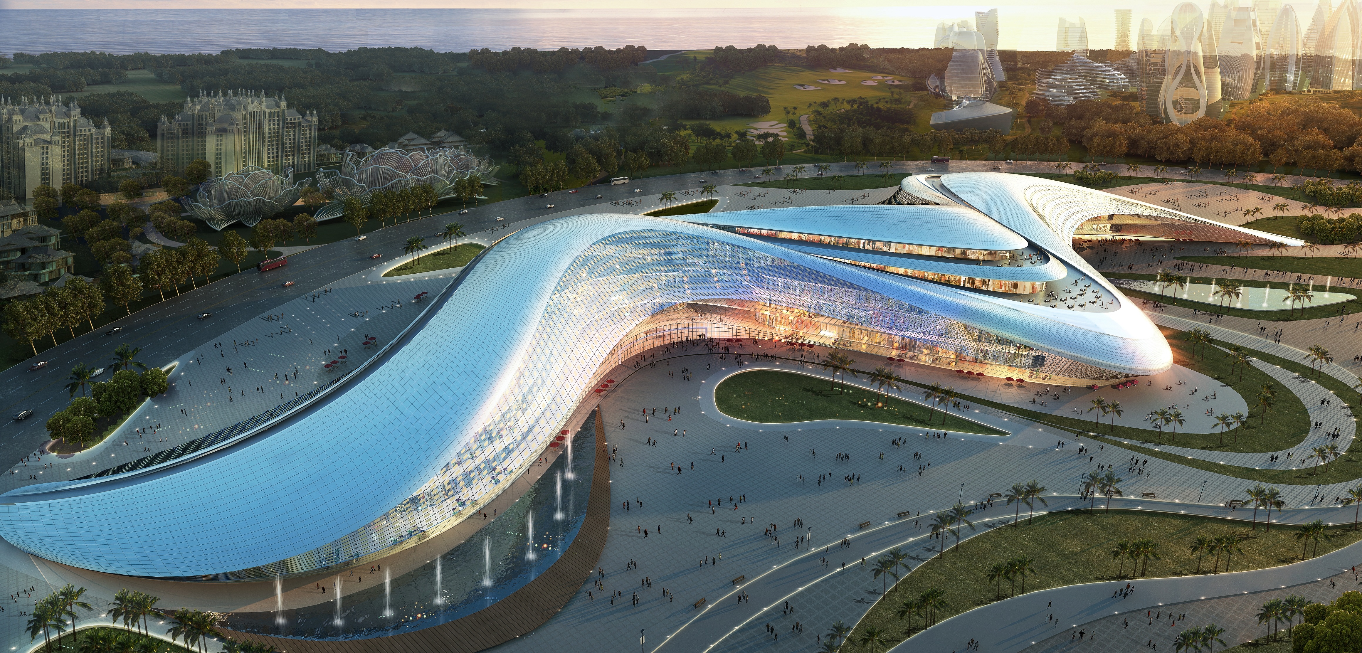 江河幕墻連中海花島兩項工程